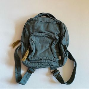 Numero 74 Children’s Clay Blue Backpack with Pockets and Mustard Tassels